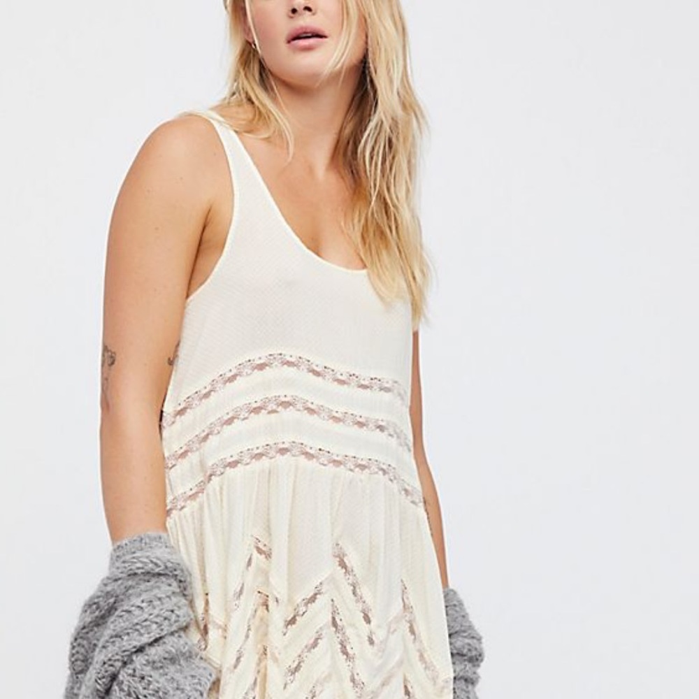 Voile & Lace Trapeze Slip